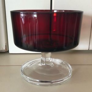 Vintage Red Cavalier Stemware Set 4 Red Sherbet Champagne Glasses Made in France